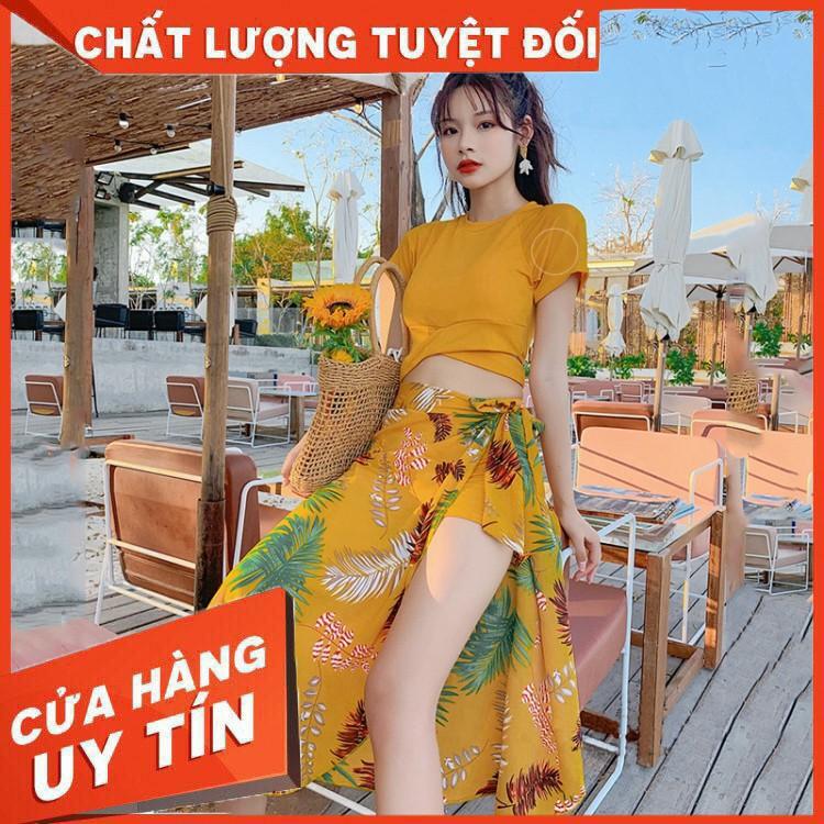 Sét bikini 3 món hàng cao cấp có đệm ngực áo quần áo và khăn voan lụa