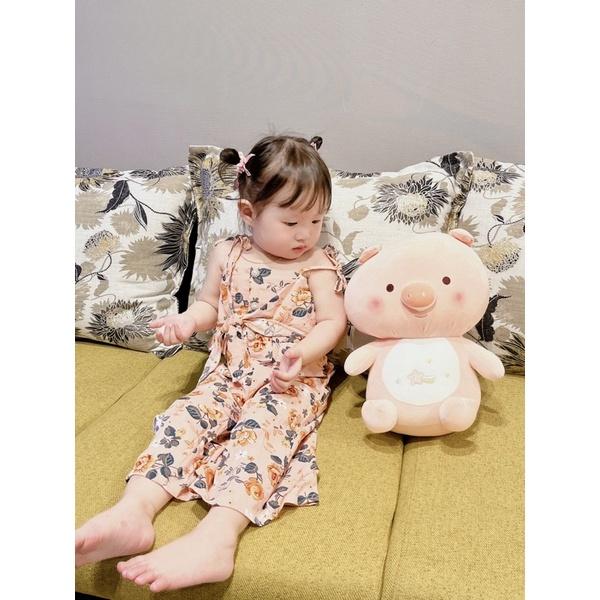 Set đồ bé gái, sét bé gái áo 2 dây hoa quần ống rộng VyVy Kids Fashion