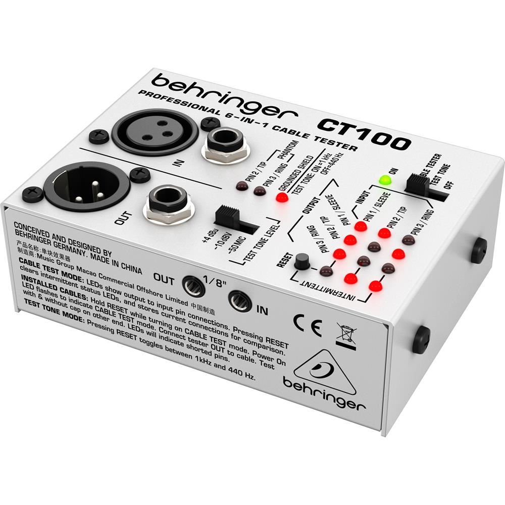 Thiết Bị Kiểm Tra Cáp Tín Hiệu Behringer CT100 -  Nhỏ Gọn, 6 Loại Cáp, Sử Dụng Pin Tiểu AA - Hàng Chính Hãng