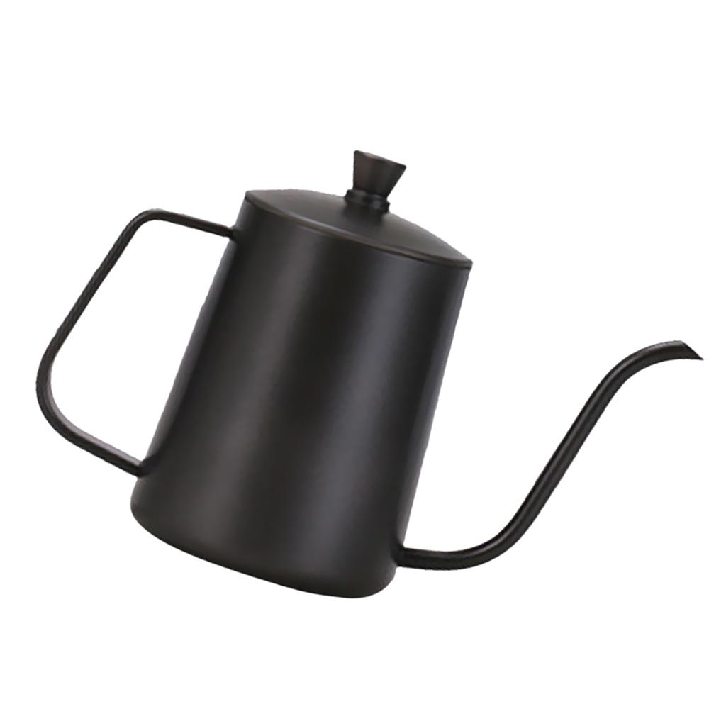 Stovetop Gooseneck Tea Coffee Kettle Stainless Steel Hot Water 600ml Black