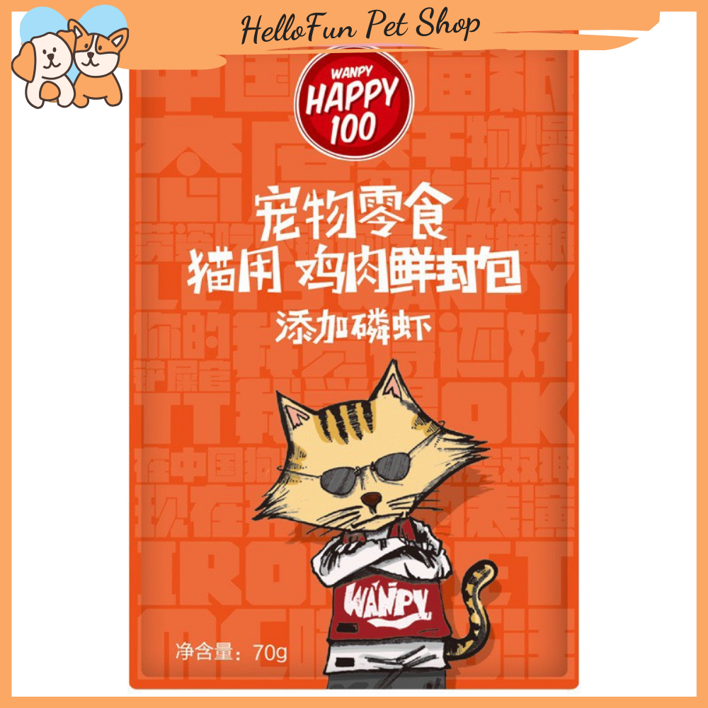 Pate Wanpy Happy 100 cho mèo - Thức ăn ướt cho mèo thơm ngon bổ dưỡng