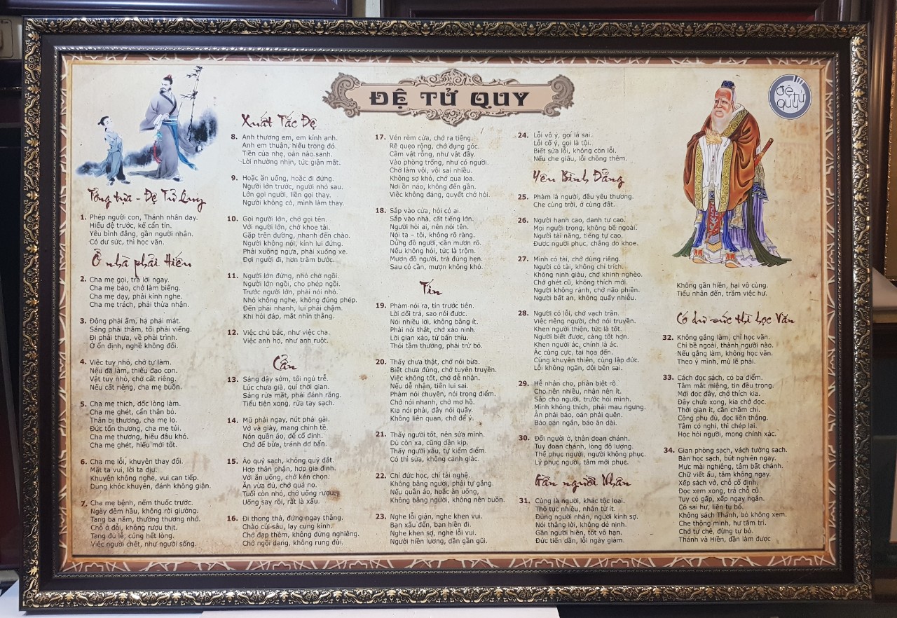 TRANH CHỮ IN DẦU CAO CẤP - ĐỆ TỬ QUY