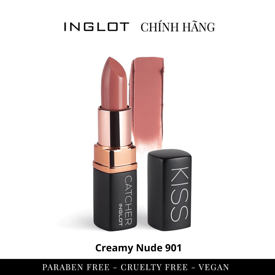 Son Kem thỏi thuần chay dưỡng ẩm căng bóng môi Kiss Catcher Lipstick Inglot 4.5g