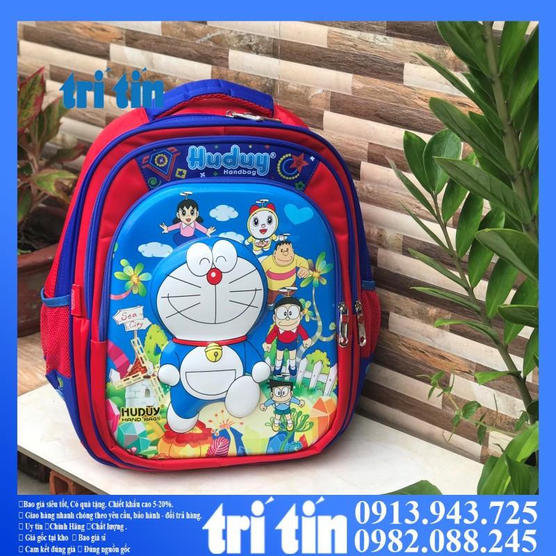 Balo học sinh tiểu học có 03 ngăn to họa tiết DORAEMON - Cặp sách siêu nhẹ, chống thấm nước tốt