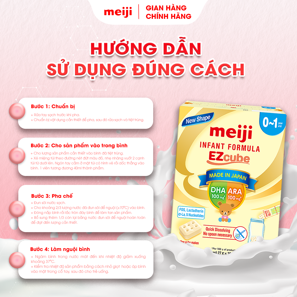Combo 2 Hộp Thực Phẩm Bổ Sung Meiji Mama Milk &amp; 1 Hộp Sản Phẩm Dinh Dưỡng Công Thức Meiji Infant Formula Ezcube
