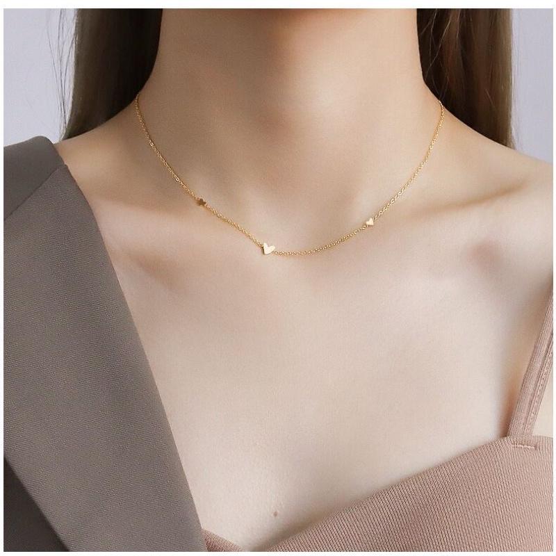 Set bộ trang sức tim nhỏ midi dây chuyền lắc tay nữ đẹp Ring House