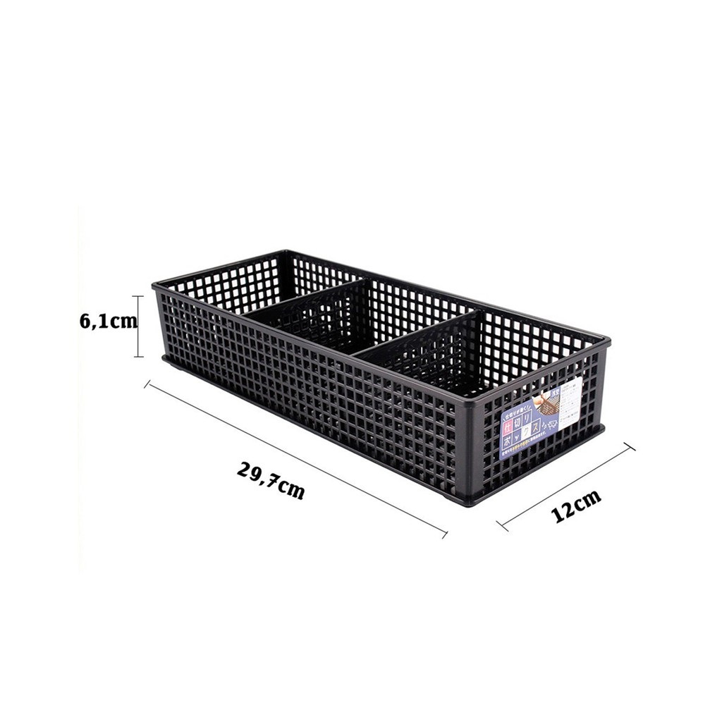 Khay đựng vật dụng chia ngăn dạng lưới màu đen dáng cao