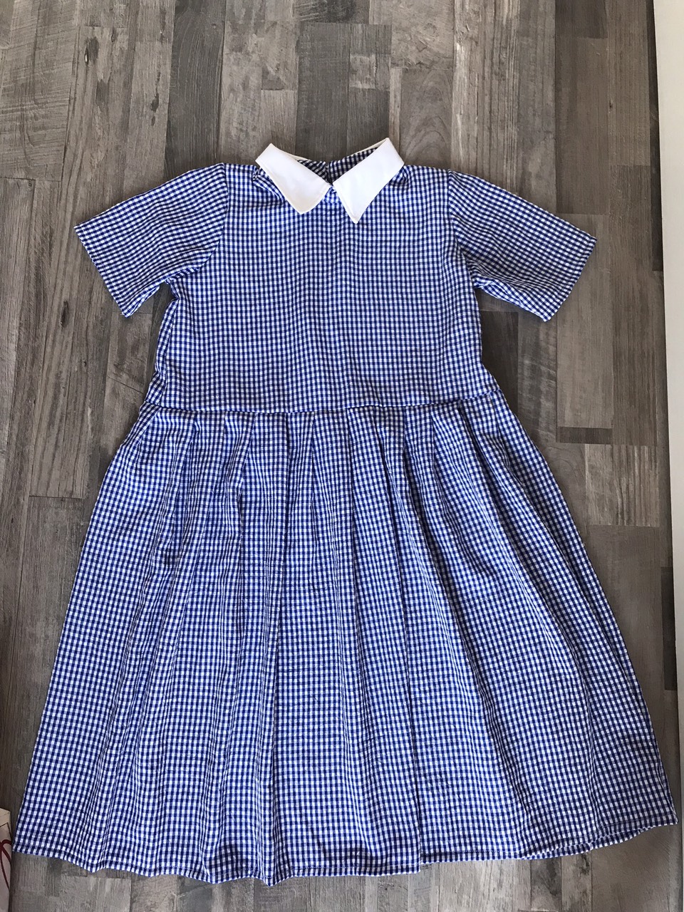 Đầm bầu caro công sở cổ piter