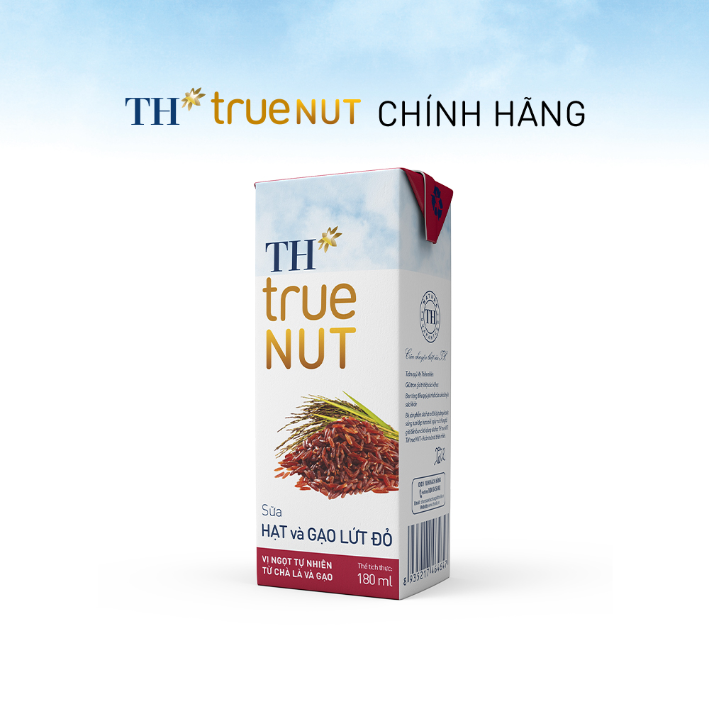 Thùng 48 hộp sữa hạt và gạo lứt đỏ TH True Nut 180ml