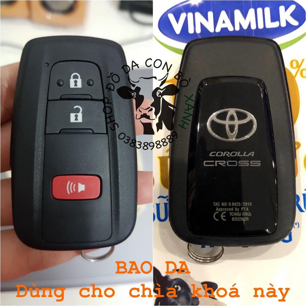 Bao da dành cho chìa khoá Toyota Corolla Cross mẫu 2 handmade da thật MS2