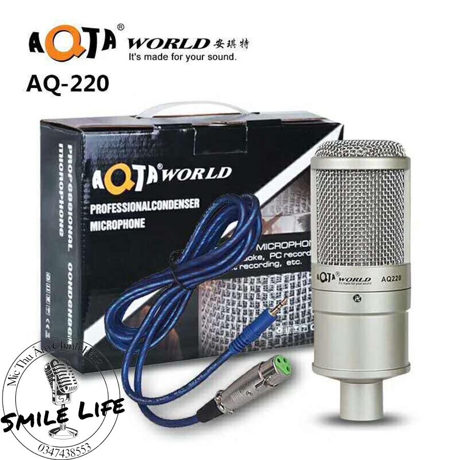 Combo Livestream Thu Âm Mic AQ220 Sound Card K10 2020 Phiên bản tiếng anh