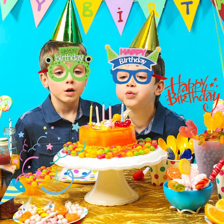 Kính đeo sinh nhật Happy Birthday phụ kiện đạo cụ cho bé chụp ảnh tiệc tùng thêm sinh động vui nhộn