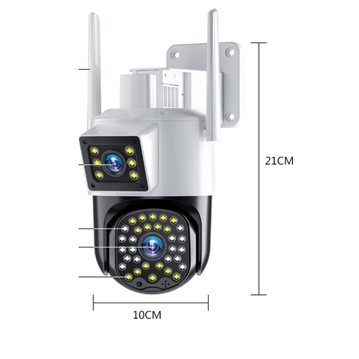 Camera 4G Yoosee 2 MẮT XEM 2 MÀN HÌNH 5.0MPX xoay 360 độ, xem đêm có màu, hỗ trợ đàm thoại 2 chiều - hàng chính hãng