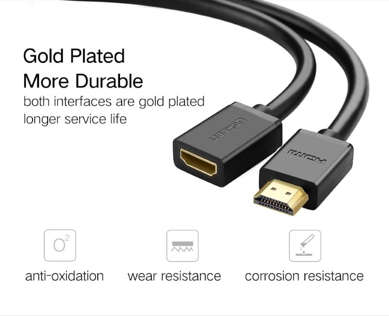 Ugreen UG10140HD107TK 0.5M màu Đen Cáp tín hiệu HDMI nối dài hỗ trợ 4K x 2K - HÀNG CHÍNH HÃNG