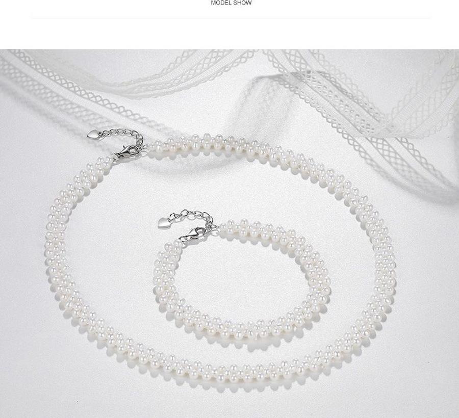 Bộ Vòng Cổ Ngọc Trai Thiên Nhiên Cao Cấp - Kiểu Choker Kết Hàng -Trang Sức Cô Tấm CHOK PEARL(4-5ly) - CTJ0213