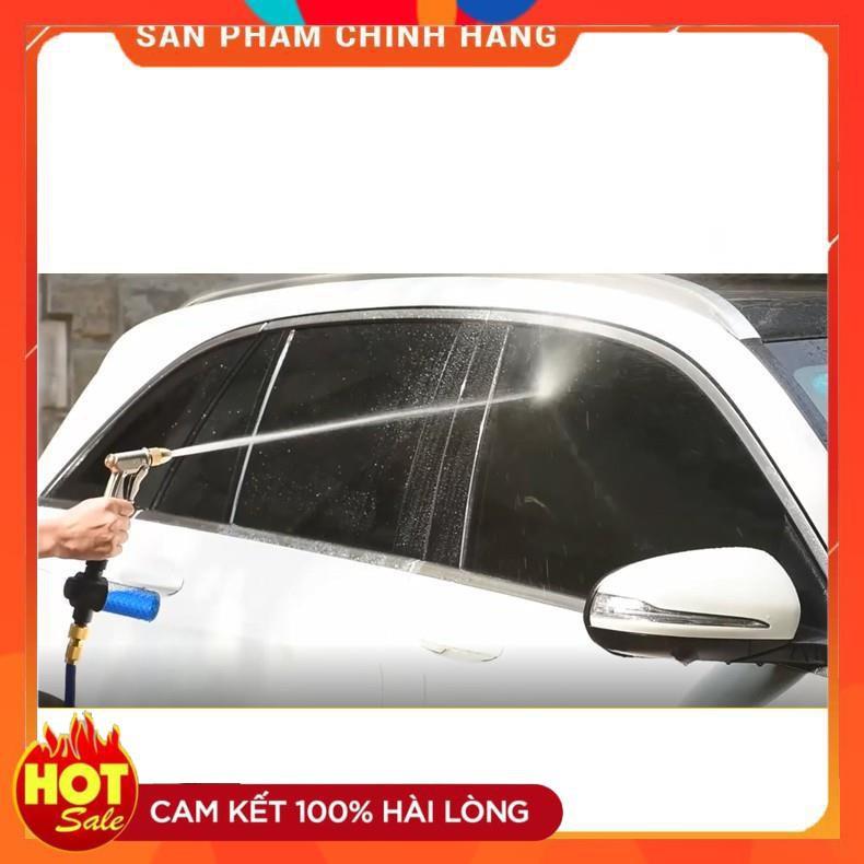 Bộ dây vòi xịt nước rửa xe, tưới cây . tăng áp 3 lần, loại 3m,5m 206587 cút sập,nối vàng+ tặng mở chai
