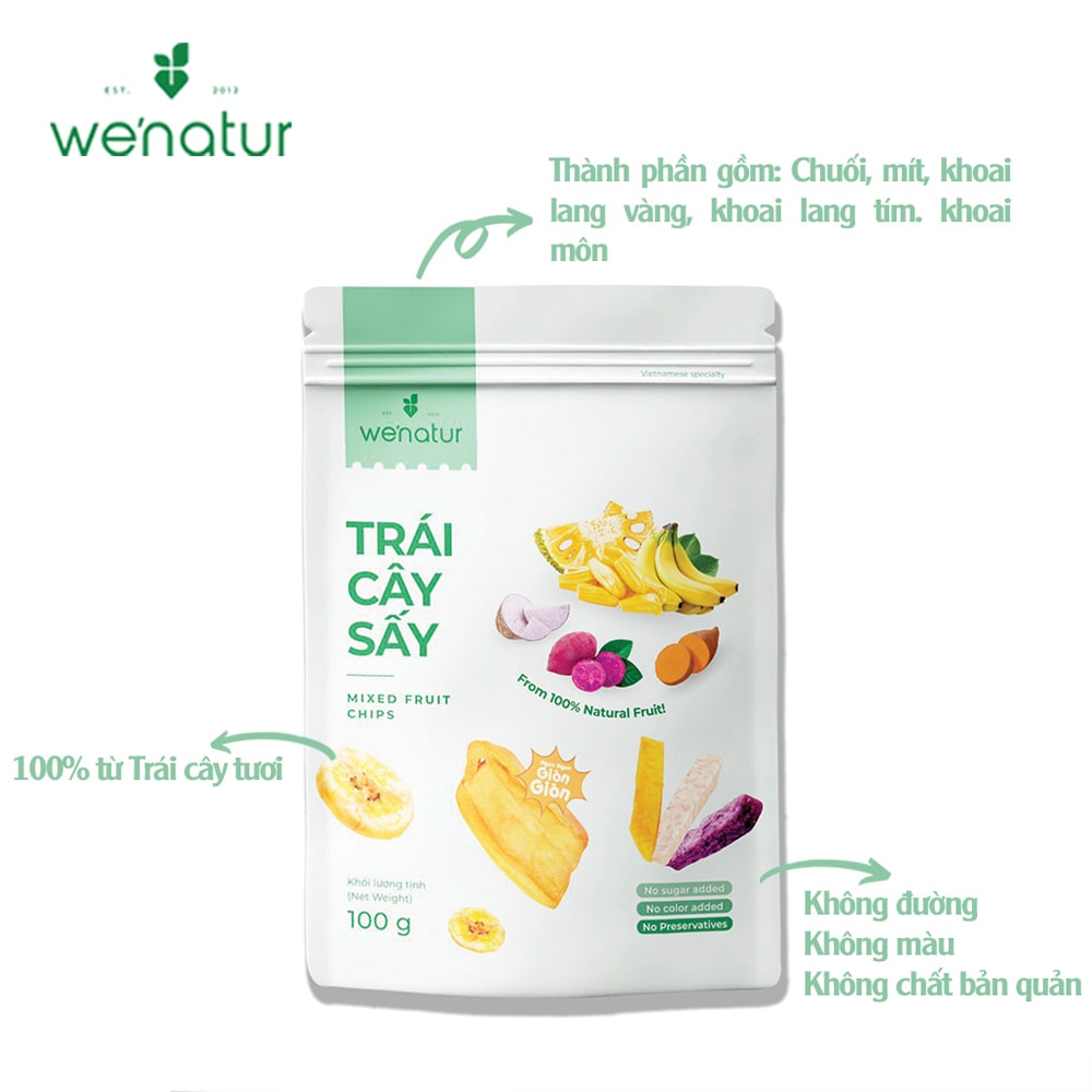 Combo 2 Gói Trái Cây Sấy Thập Cẩm we'natur 100g