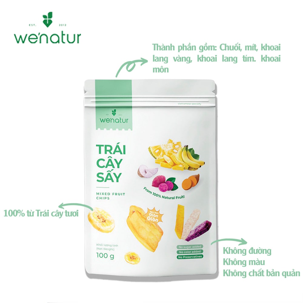 [Xuất Khẩu] Combo 2 Gói Trái Cây Sấy Thập Cẩm we'natur 100g