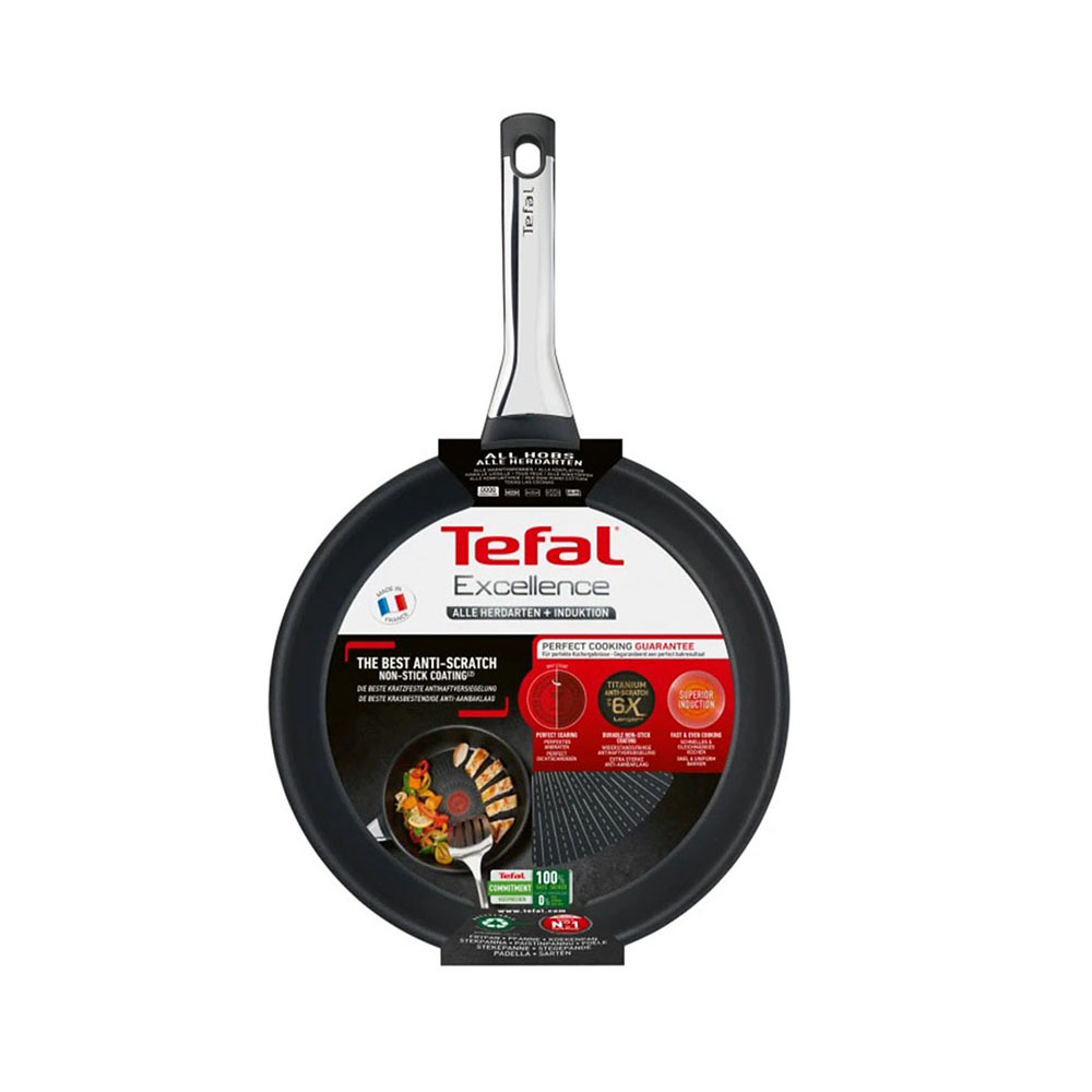 Chảo Phủ Titanium Excellence TEFAL G26906 - Nhập Khẩu Đức Đường Kính 28 Cm Bền Gấp 6 Lần Chảo Thường - Hàng Nhập Khẩu