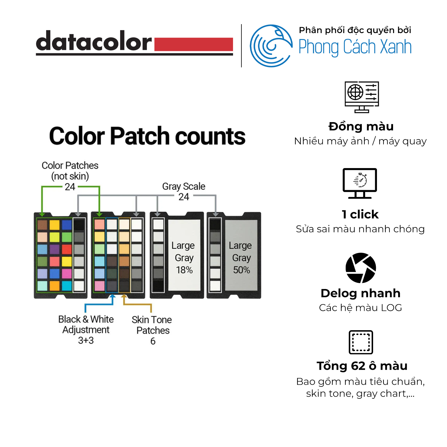 Cân màu cảm biến máy chụp / máy quay Datacolor Spyder Checkr Photo V2 - Hàng Chính Hãng