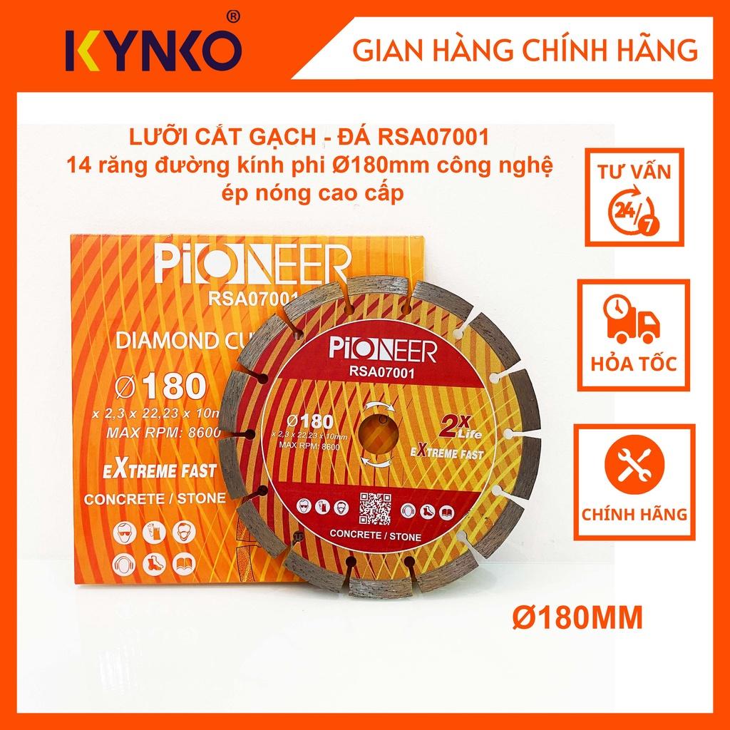 LƯỠI CẮT GẠCH - ĐÁ RSA07001 14 răng đường kính phi Ø180mm công nghệ ép nóng cao cấp