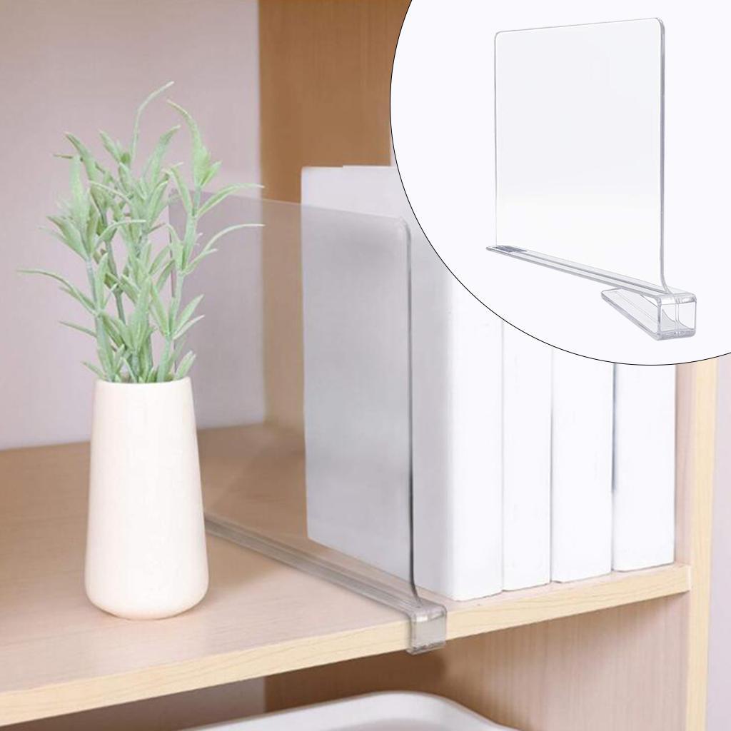 Clear Acrylic Shelf Dividers for Storage Organization In Bedroom Kitchen