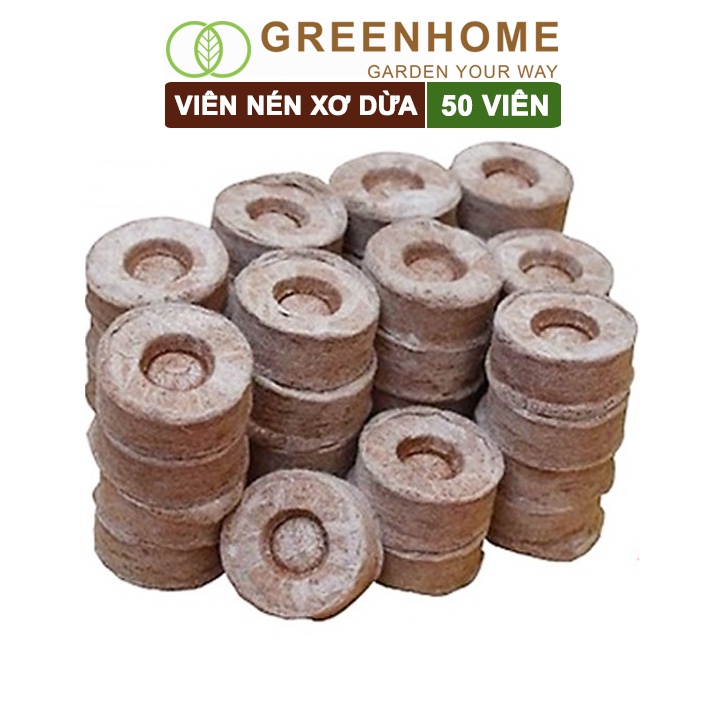 Viên Nén Xơ Dừa Greenhome, Ươm Hạt Giống, Ươm Cây Con Tiện Lợi, Đầy Đủ Dinh Dưỡng, Cây Phát Triển Nhanh