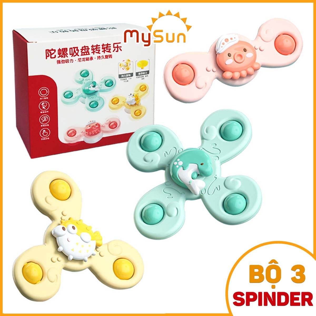 Con quay Spinner đồ chơi xoay vô cực 2 3 cánh giảm xả stress hình cá đại dương bằng nhựa giá rẻ MySun