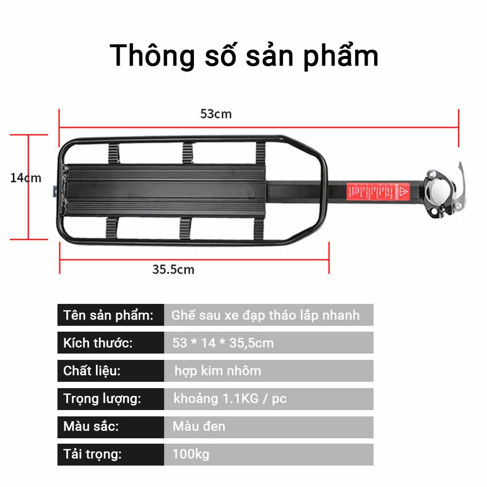 OneTwoFit  Giá Treo Đồ Phản Quang Phát Hành Nhanh Cho Xe Đạp Giá Treo Yên Xe, Tối Đa 100KG Với Chắn Bùn  ET008601 Giá để yên xe đạp