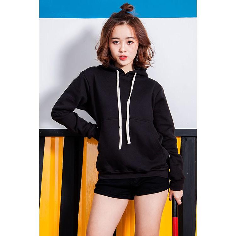 Áo Hoodie Nữ Nỉ Basic Full Size Full Màu Có Mũ Dày Dặn