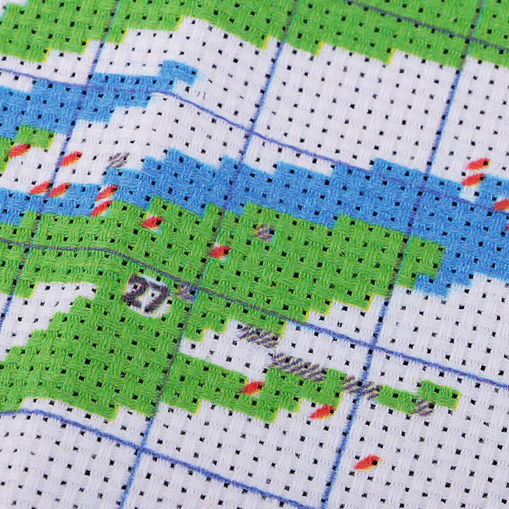 Snow Leopard Stamped Cross Stitch Kit DIY Handmade Needlework for Beginners Kids Adults
