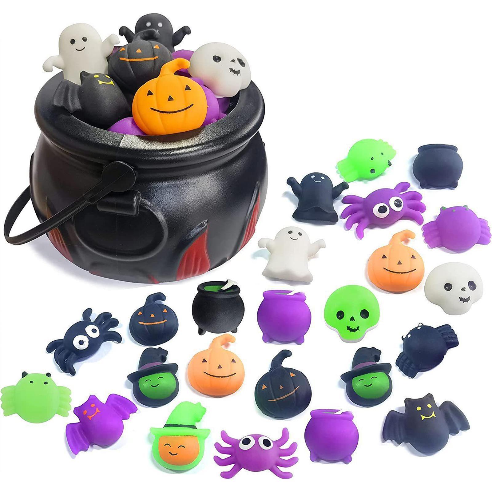 24x Halloween Toys in A Pot Stress Reliefing Toys for Family Gifts