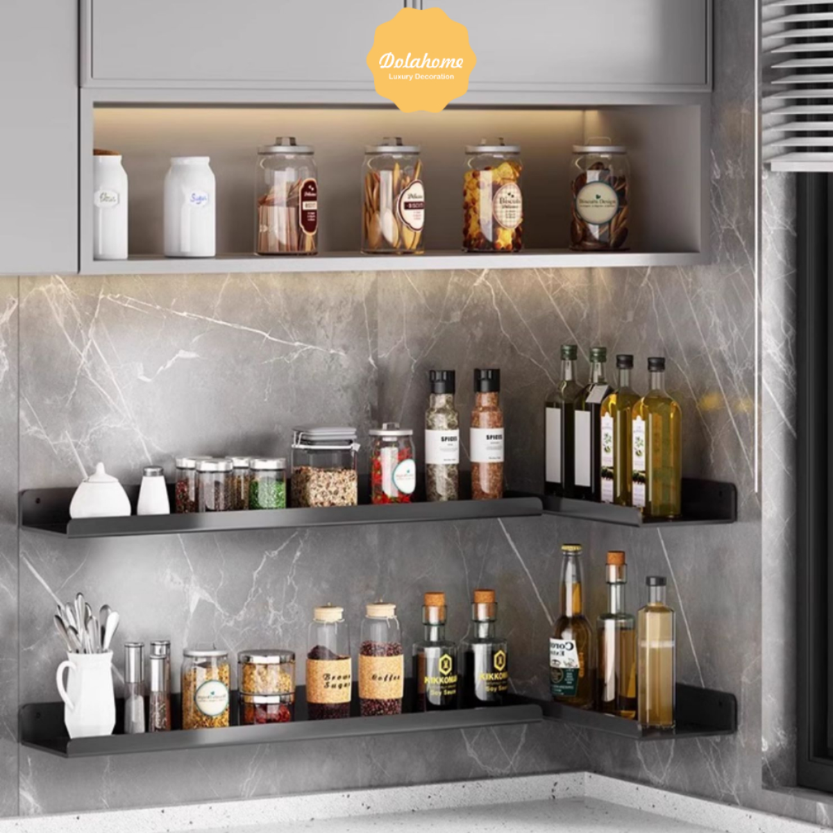 Kệ treo tường sắt sơn tĩnh điện cao cấp Dola Home. Kệ để đồ tiện dụng, kệ decor trang trí nhà cửa, phòng khách