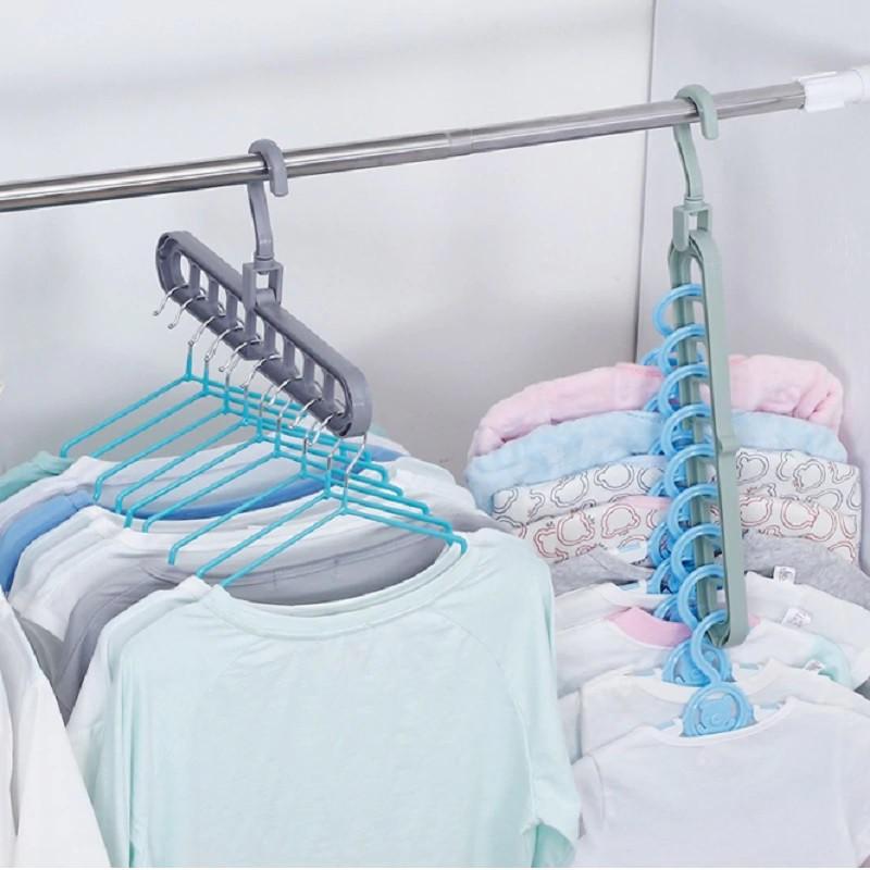 MÓC TREO QUẦN ÁO ĐA NĂNG 9 LỖ TIẾT KIỆM DIỆN TÍCH