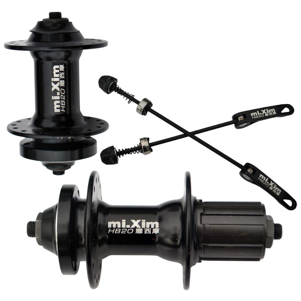 Bike Disc Brake Hubs Front Rear Bearings Hub Set w/ Lever 32H Cassette Hubs