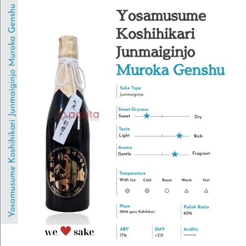 Chai Rượu Sake Nhật Bản KOSHIHIKARI Junmai Sinjo Muroka Genshu 720ml (17%)