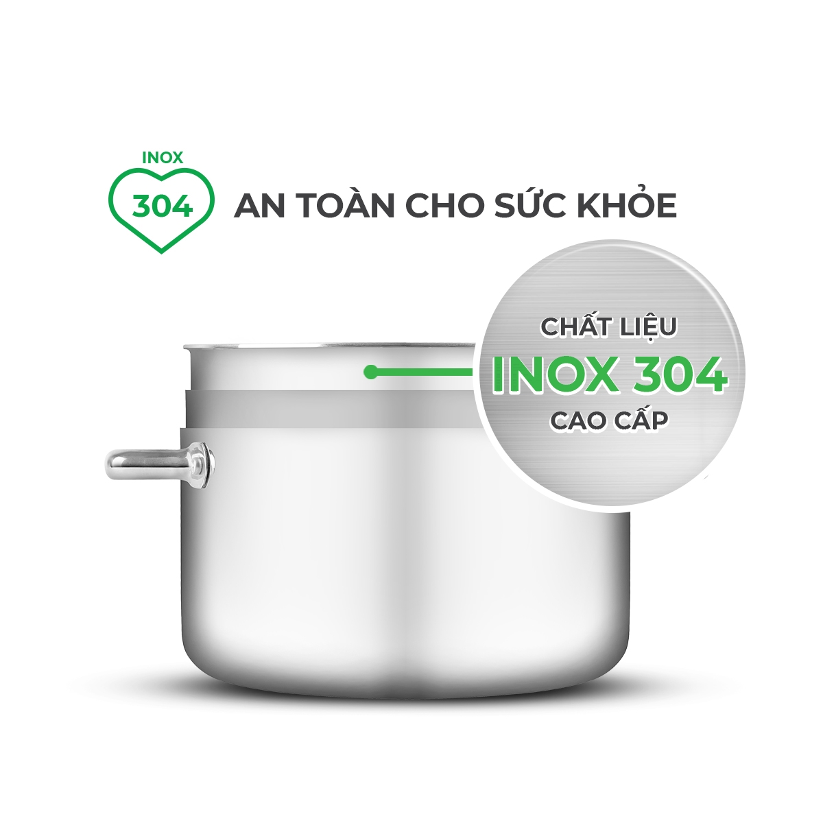 Bộ nồi inox liền khối Elmich Trimax ECO EL-8001 size 18, 20, 26cm - Tiêu chuẩn Châu Âu - Sử dụng cho mọi loại bếp