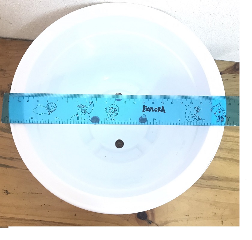 2 Châu Nhựa BỐN MÙA Hình Tròn Màu Trắng Kích Thước A250x170