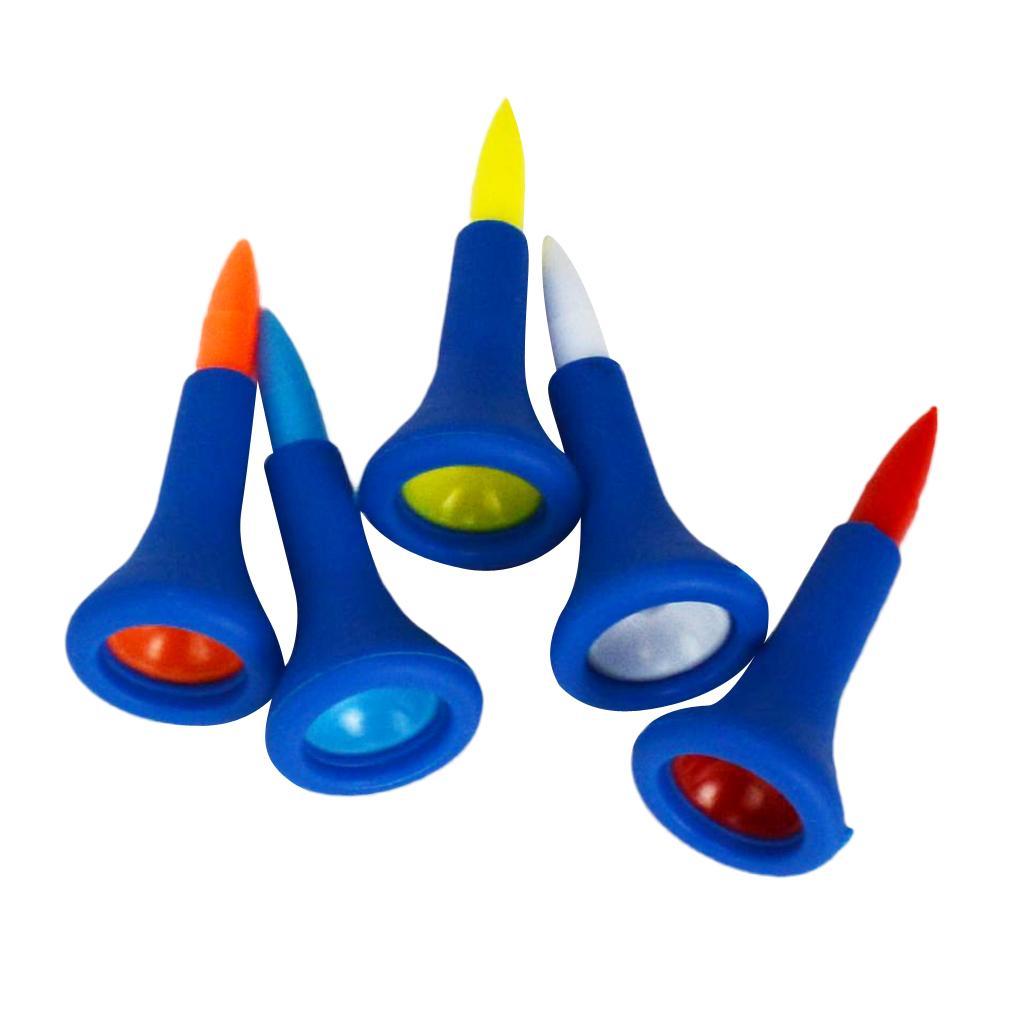 10 Pieces Durable Rubber Cushion Top Golf Tees Random Color 42mm + 83mm