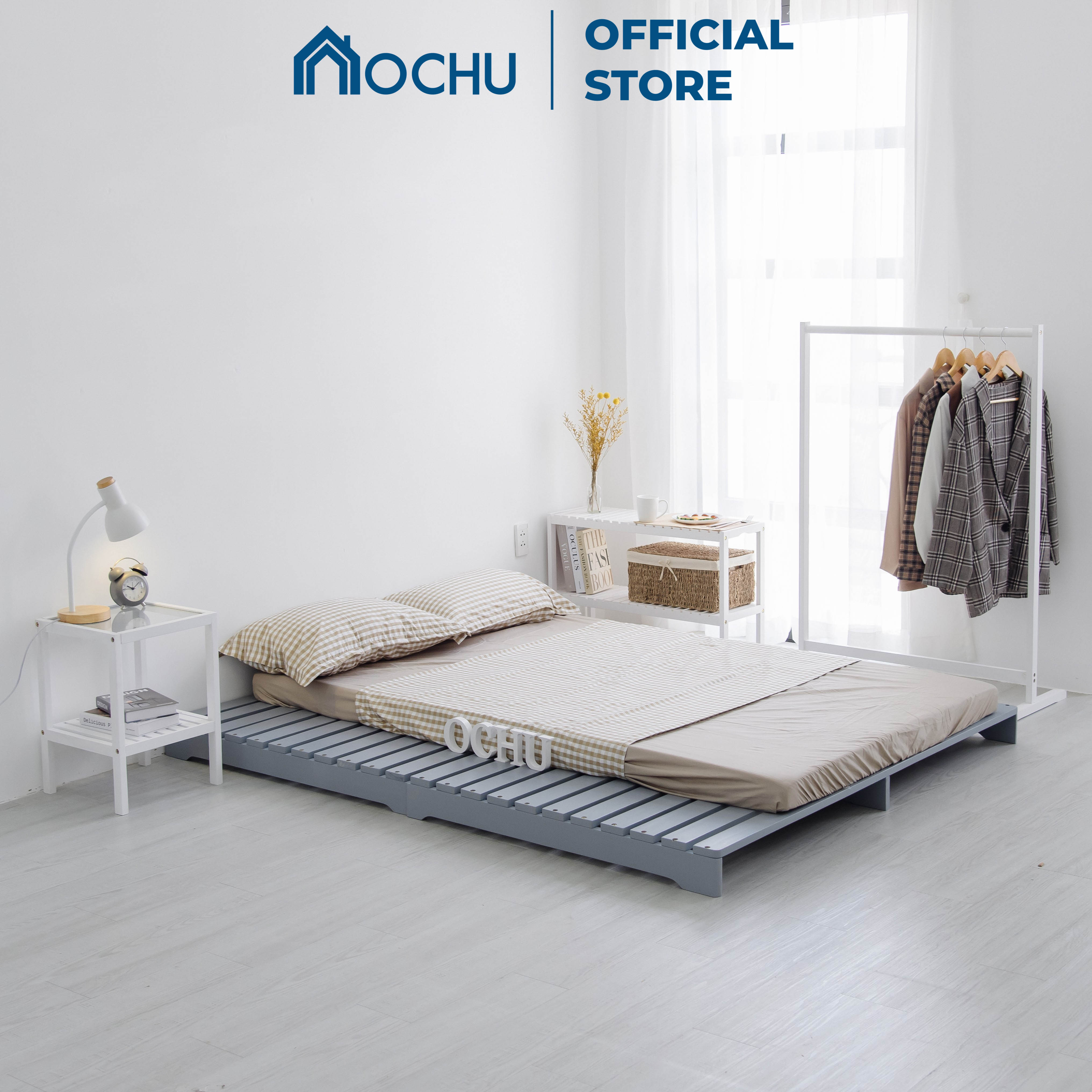 Giường Ngủ Pallet Gỗ Thông OCHU - Pallet Bed - Grey