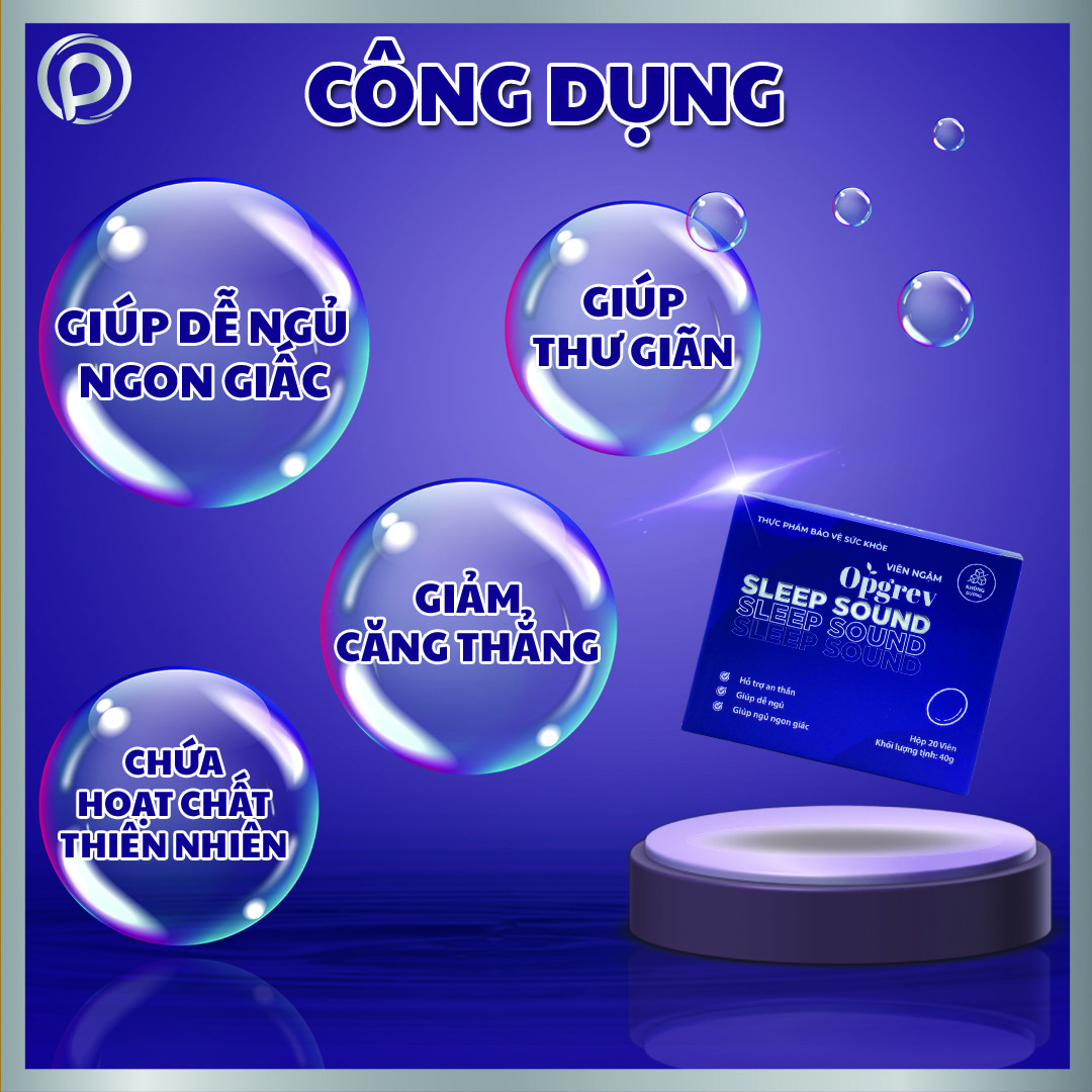 Viên ngậm Sleep Sound Opgrev hỗ trợ mất ngủ giúp ngon giấc – 20 viên/ hộp