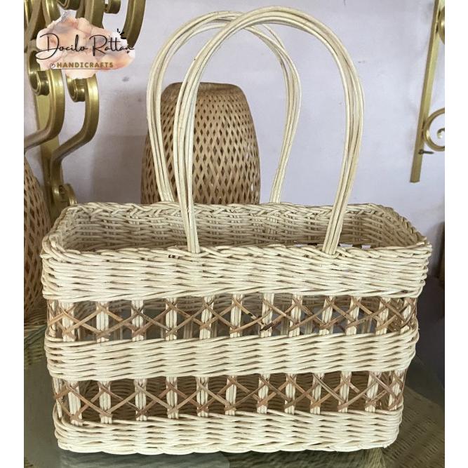 Giỏ quà mây tre- Giỏ mây đựng hoa trái cây xinh xắn tiện dụng khi đi dã ngoại- Giỏ mây trang trí