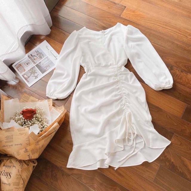 -MẶC LÀ XINH ĐẦM DỰ TIỆC ĐUÔI CÁ RÚT DÂY BÊN HÔNG HÀNG CHUẨN LOẠI 1 Đầm Tay Dài Dự Tiệc Sang Trọng 2020