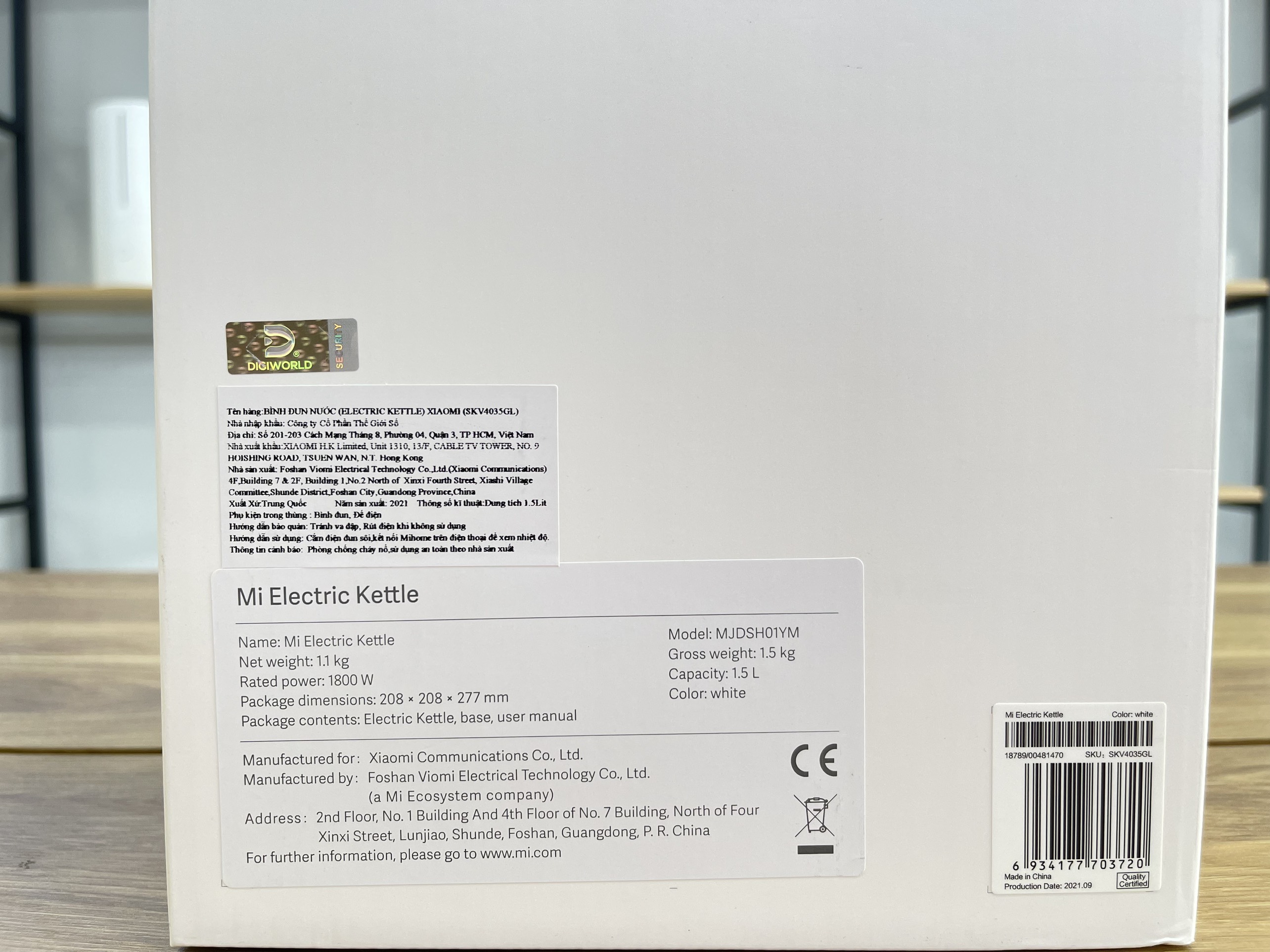 Bình đun siêu tốc Mi Electric Kettle - Hàng chính hãng - chất liệu cao cấp an toàn cho sức khỏe