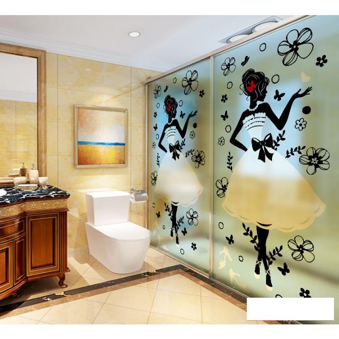 Decal Dán Kính Cao Cấp - Cô Gái Đầm Trắng