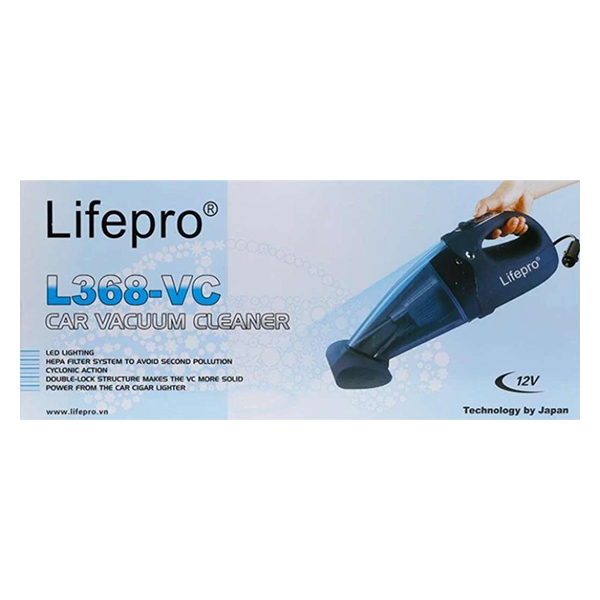 Máy Hút Bụi Trên Ô Tô Lifepro L368-VC (Đen ) + Tặng Khăn Lau Xe