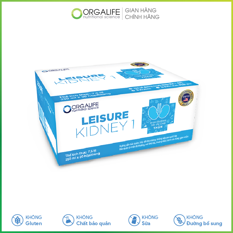 Thùng thực phẩm dinh dưỡng Leisure Kidney 1 30 hộp - Dinh dưỡng tối ưu cho thận có urê huyết tăng