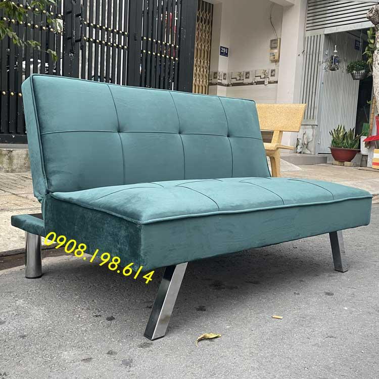 Ghế salon mini 1m2 nhỏ gọn màu xanh rêu vải nhung giá rẻ cho phòng khách nhỏ - Sofa Giường Thông Minh