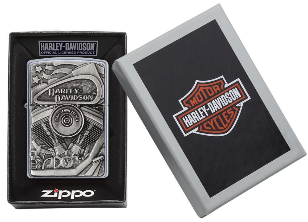 Bật Lửa Zippo Harley Davidson Motor Flag Street Chromre 29266