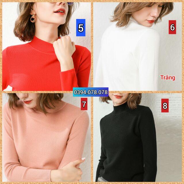 ÁO LEN NỮ CỔ CAO 3 PHÂN HÀNG XUẤT ĐẸP ( Hàng Quảng Châu)